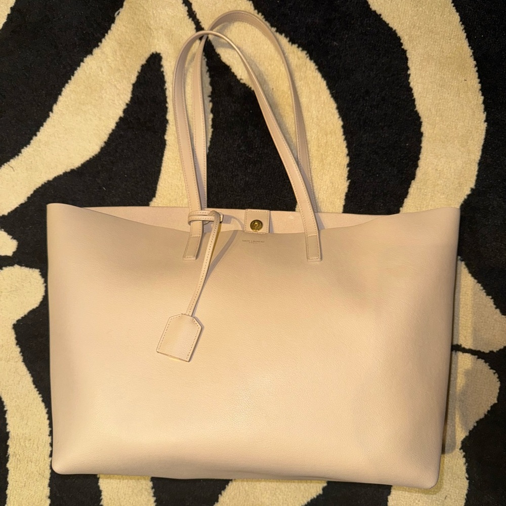 AUTHENTIC SAINT LAURENT LEATHER SHOPPING TOTE